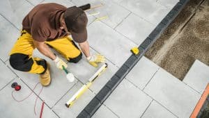 Installing Paving Bricks Patio Floor